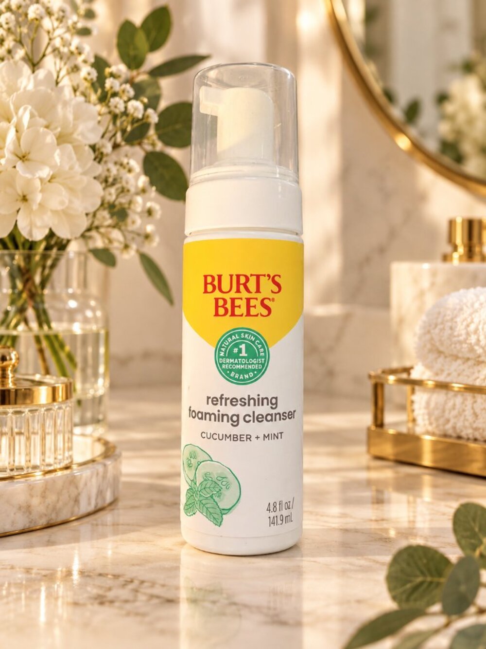 Burt’s Bees Refreshing Foaming Cleanser Cucumber + Mint 4.8 oz Face Wash